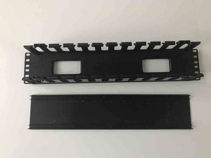 High Density Horizontal Cable Manager 2U Plastic Finger Duct With Dual Hinge Cover