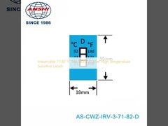 Geri dönüşü olmayan 71-82 °C 160-180 °F 3 Seviye Yüksek Sıcaklığa Duyarlı Etiketler