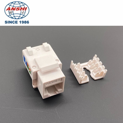 90 Degree Network RJ45 Keystone Jack Cat6A UTP 8P8C With Gold Plating