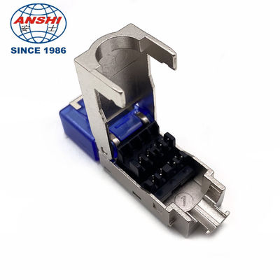 ANSHI RJ45 CAT7 FTP Unshielded STP Shield Modular Plug Blue
