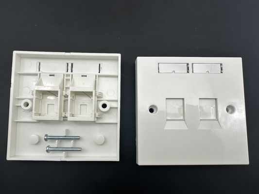 ANSHI British Style Flat 1 Port 2 Port Network Cable Faceplate RJ45 Frame 86*86MM