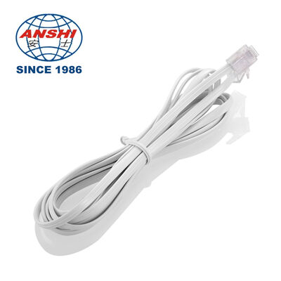 6P2C 6P4C Flat RJ11 Cat3 Telephone Patch Cord, PVC Jacket Copper Cable With Crystal Head, 2/4 Core Landline Extension Wire For Communication Wholesale