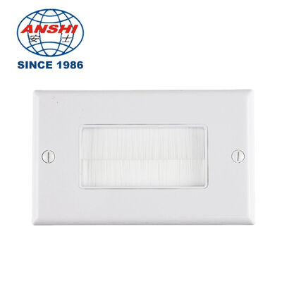 Brush Style Wall Plate For In-Wall Cable Management, American Style Cable Pass Through Wall Bracket For Wire Routing