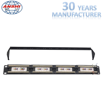 Kablo Yöneticisi ile 110 Idc Rack Mount Patch Panel 19 inç Cat6 Unshield UTP