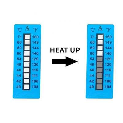 Geri dönüşü olmayan 40-71°C 104-160°F 10 Seviye Yüksek Sıcaklığa Duyarlı Etiketler