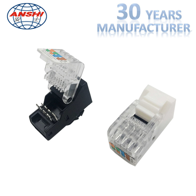 Fildişi Cat5e RJ45 Punch Aşağı Jack / ABS Aletsiz Keystone Jack Altın Kaplama