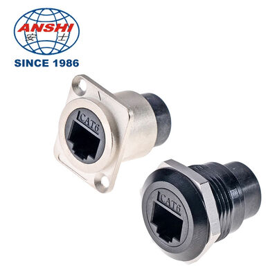 D Serisi RJ45 Cat6 Kadın Bağlantı, Panel Mount Dairesel Ethernet Ağ Genişletme Soketi