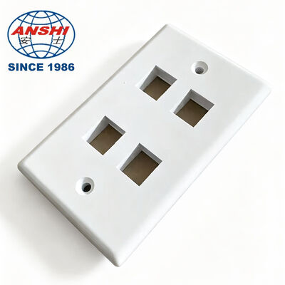 ANSHI 120 Tipi US Standart Duvar Montajı Yüz Plakası, 4 Port RJ45 RJ11 Telekomünikasyon Ürünü