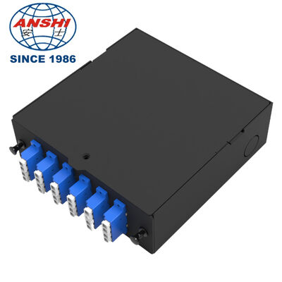 Mini ODF ODB Kutusu 24 Çekirdekli 4 Portlu Fiber Optik Terminal Kutusu Endüstriyel Sınıf 35mm DIN-150 Ray FTTH FTTX SC Optik Kablo Kutusu
