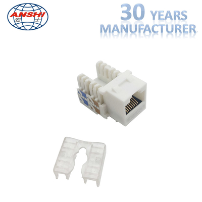 100% Pass Fluck Test ANSHI RJ45 CAT6 Keystone Jack 90 Degree UTP Connection With Dust Cover