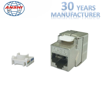 Korumalı STP Çinko Alaşımlı RJ45 Keystone Jack 180 Derece Aletsiz CAT7 CAT5E
